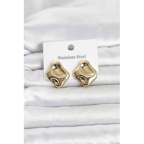 316L �elik Gold Renk Plaka Model Kad�n K�pe