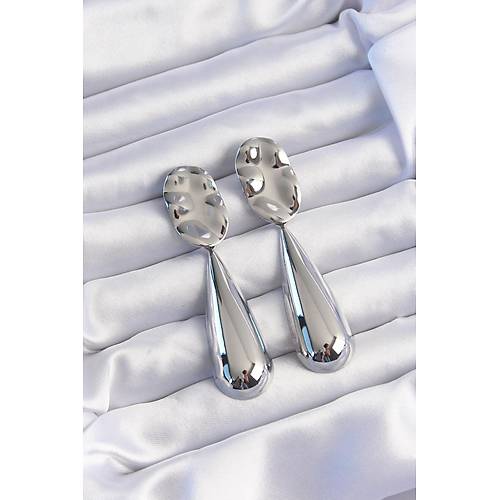 Pirin� G�m�� Renk Uzun Bombeli Ezme Plaka K�pe