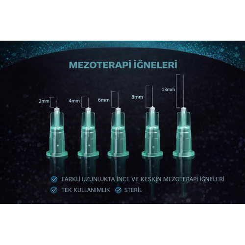 34G X 2,5MM Mezoterapi  Steril Enjeksiyon ��nesi 100 Adet 1 Kutu