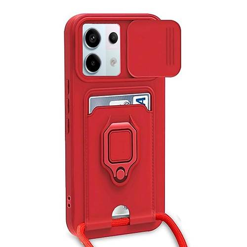 Redmi Note 13 Pro 5G K�l�f Zuma Kartvizitli Y�z�kl� Silikon - K�rm�z�