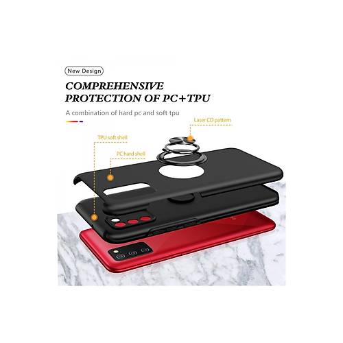 Galaxy A02S K�l�f Elit Y�z�kl� Kapak - Siyah