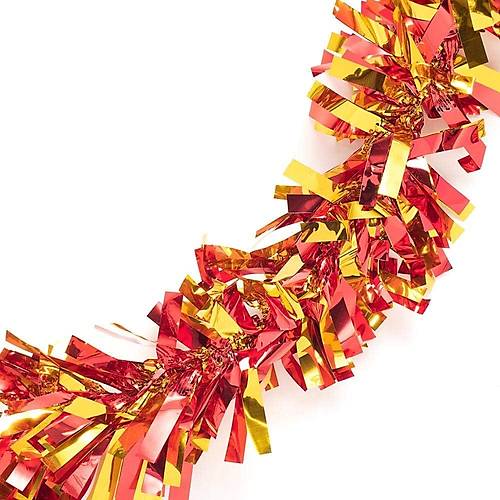 K�rm�z� Alt�n Renk 4 cm Geni�lik Garland �ift Renk Sim S�s 180 cm