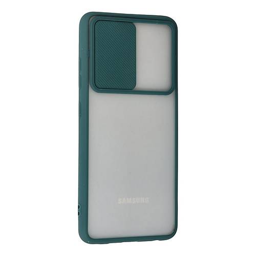 Galaxy A72 K�l�f Palm Buzlu Kamera S�rg�l� Silikon - Ye�il