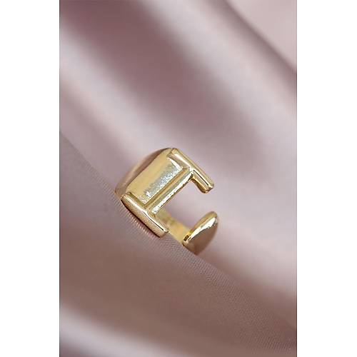 I Harfli Alt�n Renk Ayarlamal� Metal Kad�n Y�z�k