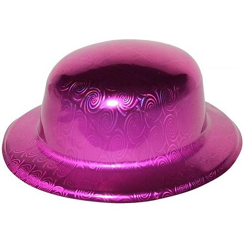Pembe Renk Holograml� Plastik Yuvarlak Melon 27x24 cm