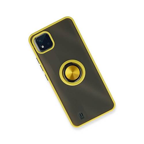 Realme C11 2021 K�l�f Montreal Y�z�kl� Silikon Kapak - Sar�