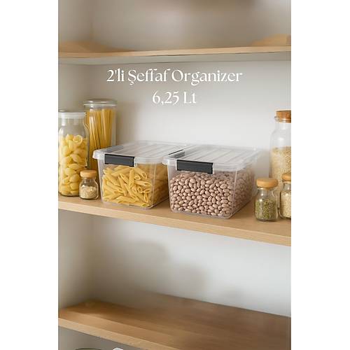 2�li �effaf Saklama Kutusu & D�zenleme Kutusu 6,25 Lt