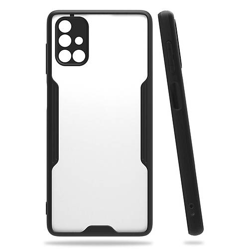 Galaxy M51 K�l�f Platin Silikon - Siyah