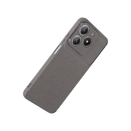 Realme C61 K�l�f Auto Focus Karbon Kapak - Gri