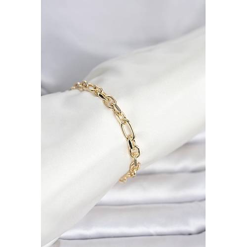 CM 14K Gold Renk Kal�n Zincir Model Kad�n Bileklik