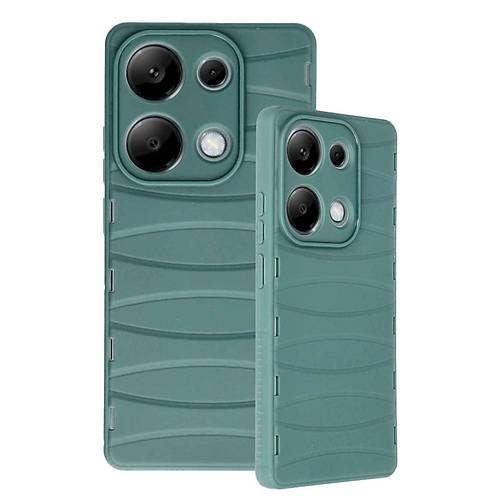 Redmi Note 13 Pro 4G K�l�f Bibercas Silikon Kapak - Koyu Ye�il