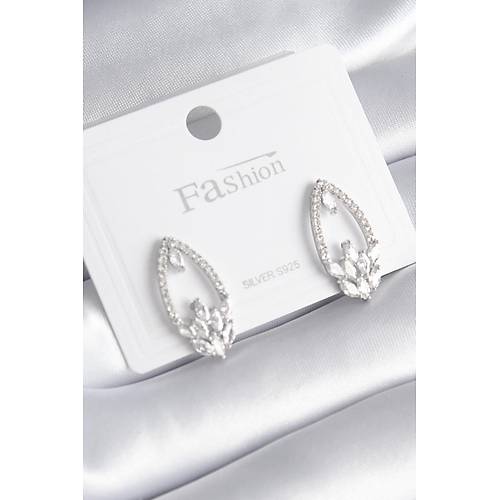 Pirin� G�m�� Renk Zirkon Ta�l� Kad�n K�pe