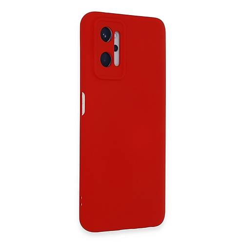 Realme 9i 4G K�l�f Nano i�i Kadife Silikon - K�rm�z�