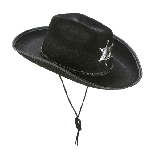 �ocuk Kovboy �apkas� Sheriff �apkas� Siyah Renk