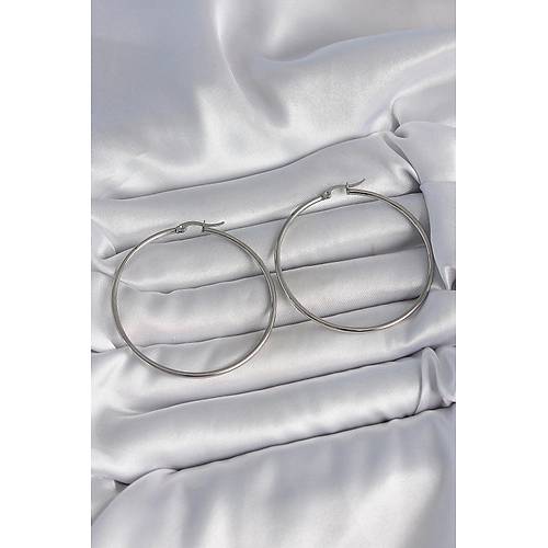 316 �elik G�m�� Renk 53 mm Halka Model Kad�n K�pe