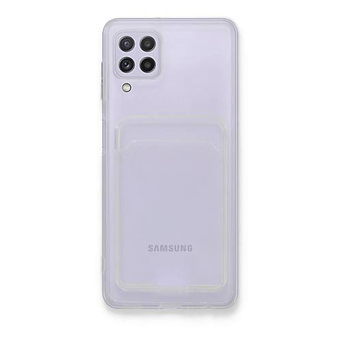 Galaxy A22 K�l�f Kart �effaf Silikon - �effaf