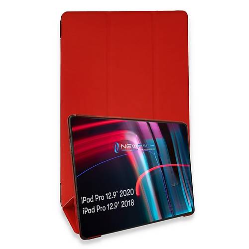 iPad Pro 12.9 (2021) K�l�f Tablet Smart K�l�f - K�rm�z�