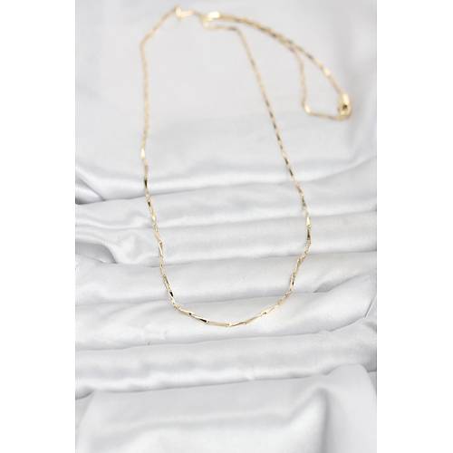 CM 14K Gold Renk �ubuk Kesme Zincir Model 60 cm Kad�n Kolye