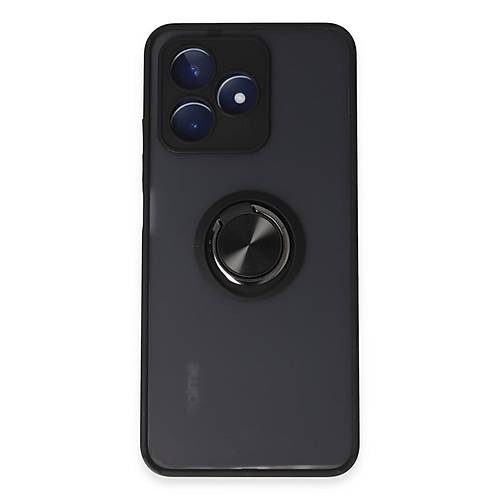 Realme C53 K�l�f Montreal Y�z�kl� Silikon Kapak - Siyah
