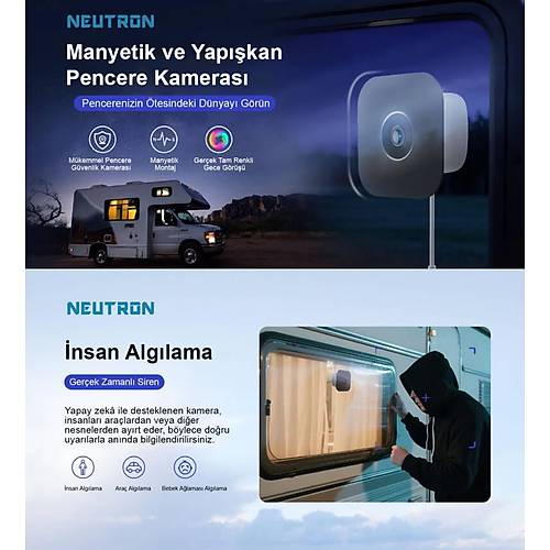Manyetik Yap��kanl� 3MP Kablosuz Pencere Kameras�
