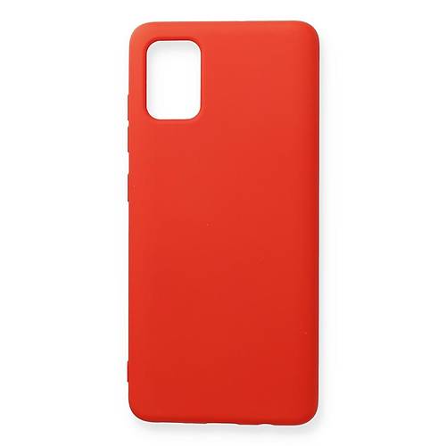 Galaxy A71 K�l�f Nano i�i Kadife Silikon - K�rm�z�