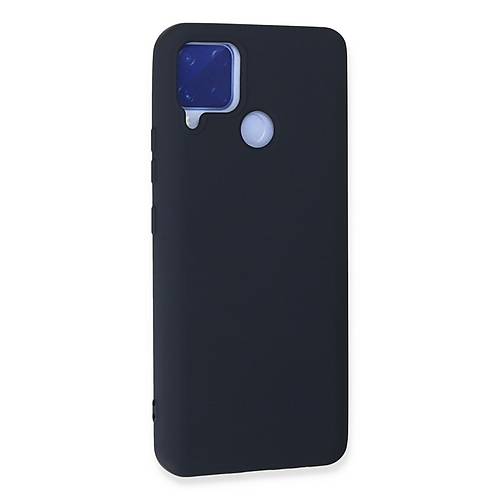 Realme C15 K�l�f Nano i�i Kadife Silikon - Lacivert
