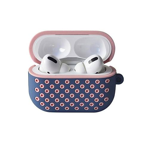 Airpods Pro 2 (2.nesil) Spor Delikli K�l�f - Mavi-Pembe
