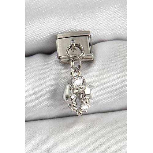 316L �elik Sallant�l� Zirkon Ta�l� Deniz Kabu�u Ve Y�ld�z Model G�m�� Renk Nomination Charm