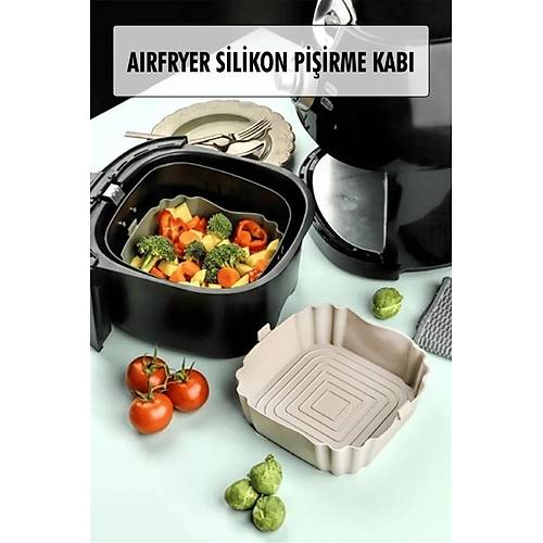 B�t�n Airfryer'lere Uyumlu Krem Silikon Pi�irme Kab�
