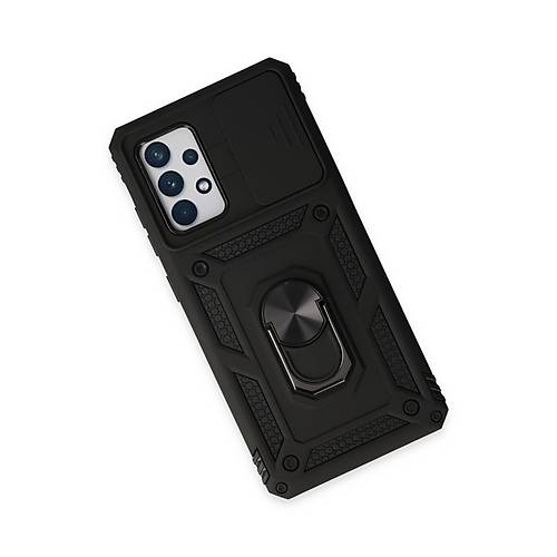 Galaxy A52 K�l�f Pars Lens Y�z�kl� Silikon - Siyah