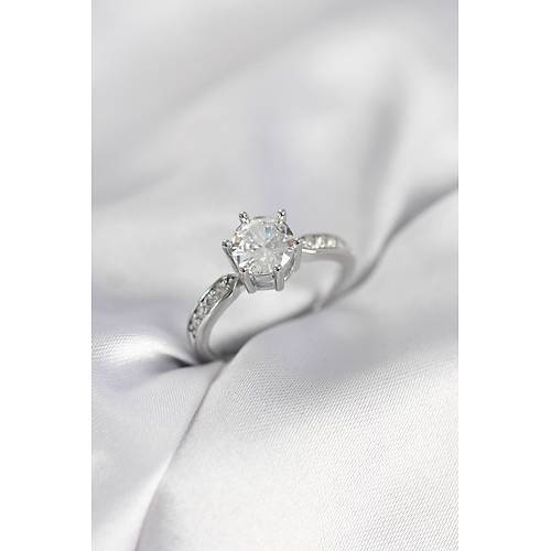 Zirkon Ta�l� Tek Ta� Model G�m�� Renk Kad�n Y�z�k