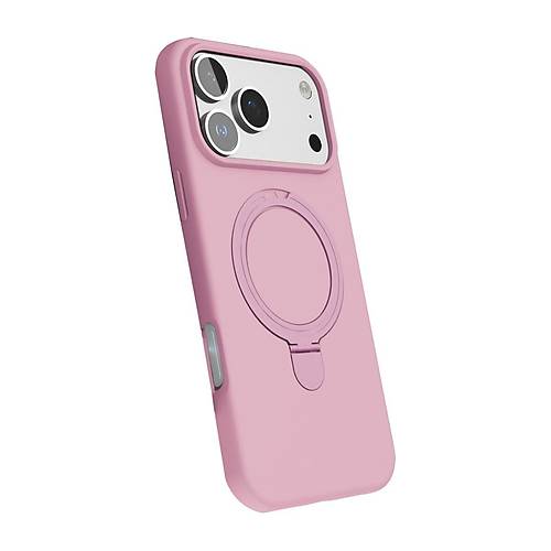 iPhone 17 Pro Regal Magsafe Standl� Kapak - A��k Pembe