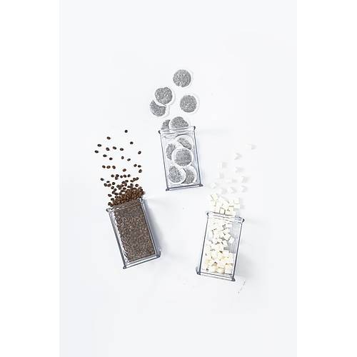 Akrilik �effaf �eker Kahve �ay Kavanozu 500 Ml (Vakum Kapak )