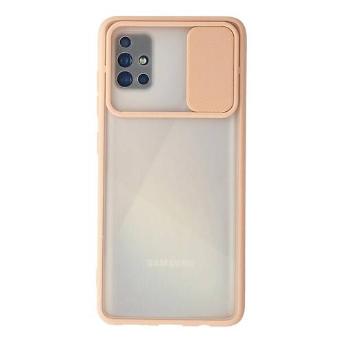 Galaxy A71 K�l�f Palm Buzlu Kamera S�rg�l� Silikon - Pembe
