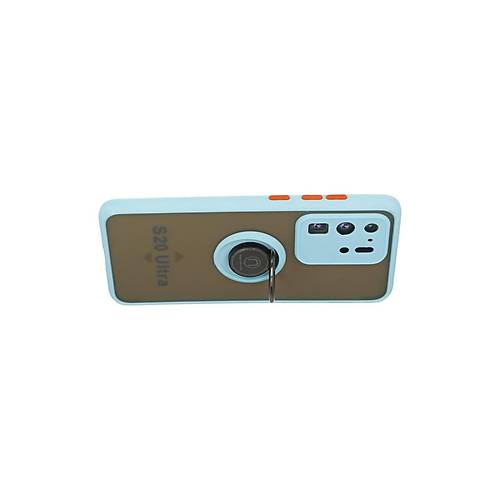 Galaxy S20 Ultra K�l�f Montreal Y�z�kl� Silikon Kapak - Buz Mavi