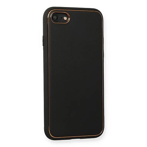 iPhone 7 K�l�f Coco Deri Silikon Kapak - Siyah