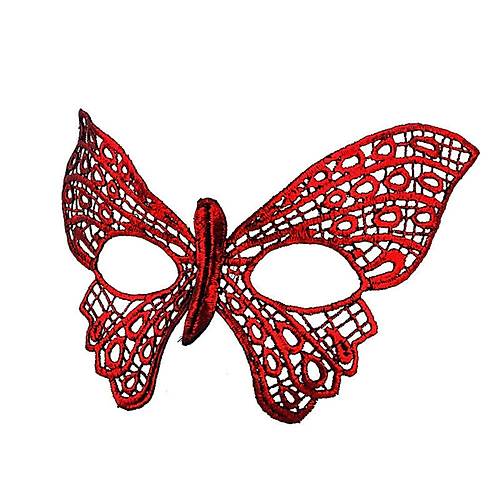 K�rm�z� Dantel Masquerade Maskesi 7 No