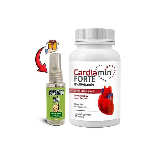 Cardiamin Forte 1 Kutu Multivitaminli Omega3l� 60 Soft Jel Kaps�ll� Form�l + ��rek Otu Ya�� 30 ml