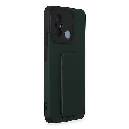 Redmi 12C K�l�f Mega Standl� Silikon - Ye�il