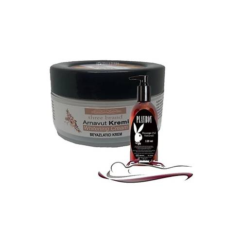 Three Brand Whitening Cream 3 Adet Arnavut Kremi 50ML Akl�k Kremi Ile 120ML Playboy Masaj Ya��