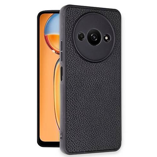 Redmi A3 4G K�l�f Aras Deri Kapak - Siyah