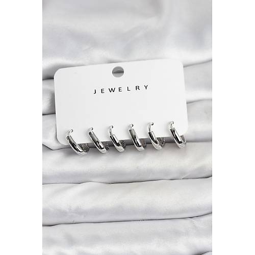 G�m�� Renk Pirin� Halka Kad�n K�pe Seti