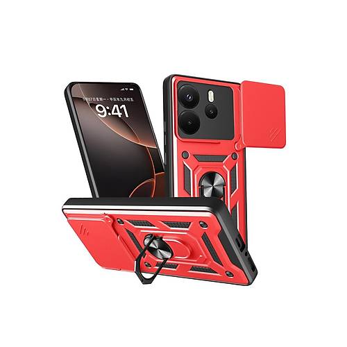 Redmi Note 14 4G Pars Lens Y�z�kl� Silikon - K�rm�z�