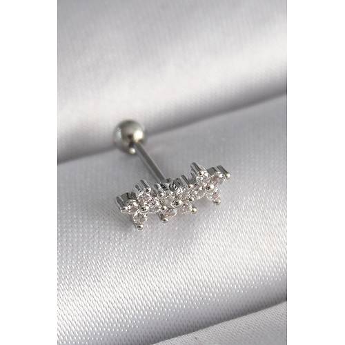 316L �elik G�m�� Renk Zirkon Ta�l� Yonca Tragus Piercing
