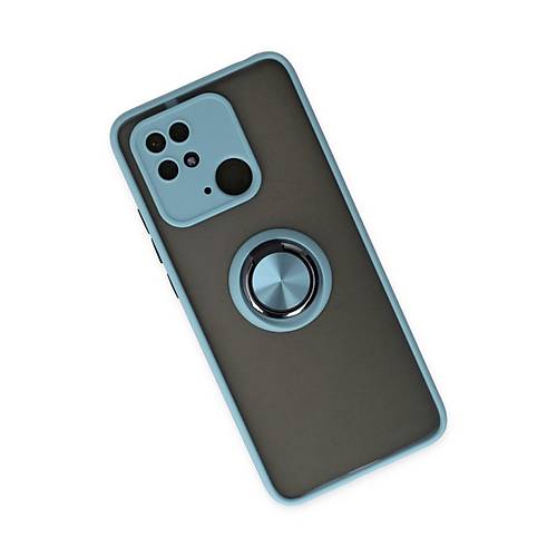 Redmi 10C K�l�f Montreal Y�z�kl� Silikon Kapak - Buz Mavi