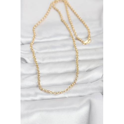 CM 14K Gold Renk Halka Zincir Model 60 cm Kad�n Kolye