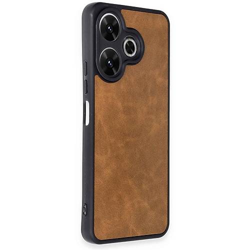 Redmi 13 4G K�l�f Aras Deri Kapak - Taba