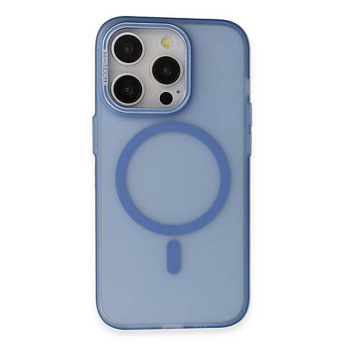 iPhone 14 Pro Max Frost Standl� Magsafe Kapak - Sierra Blue