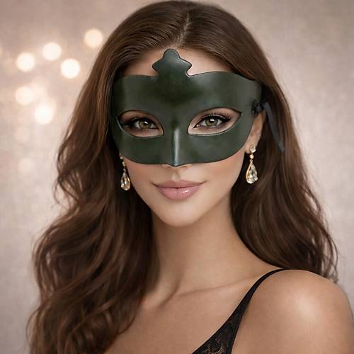 Haki Ye�il Gizemli Masquerade Maskesi