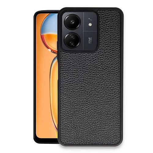 Redmi 13C K�l�f Aras Deri Kapak - Siyah